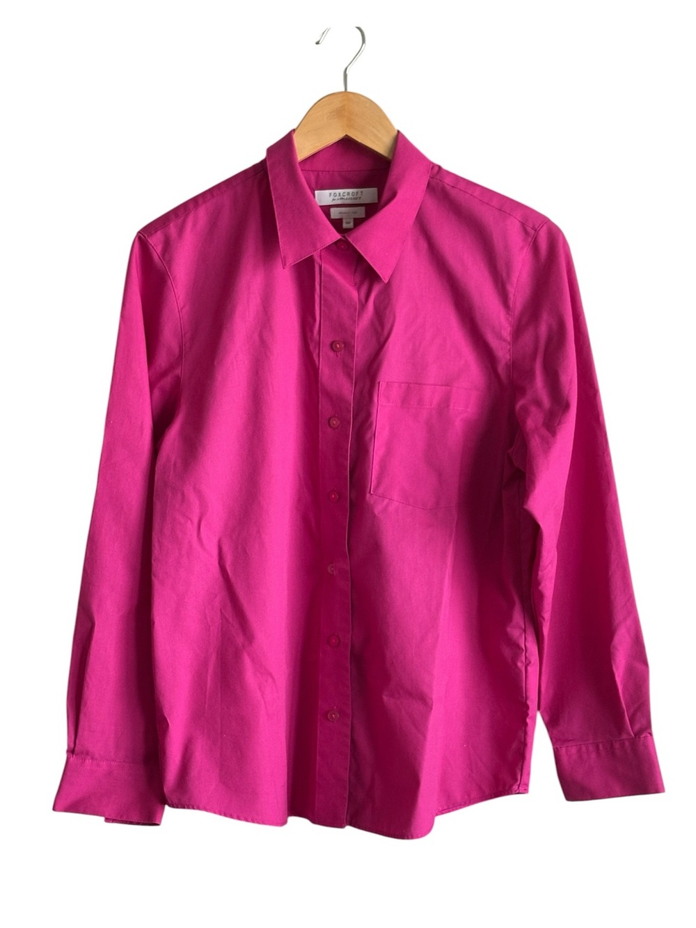 Foxcroft for Appleseed Wrinkle Free Pink Fuchsia Blouse Size 14P